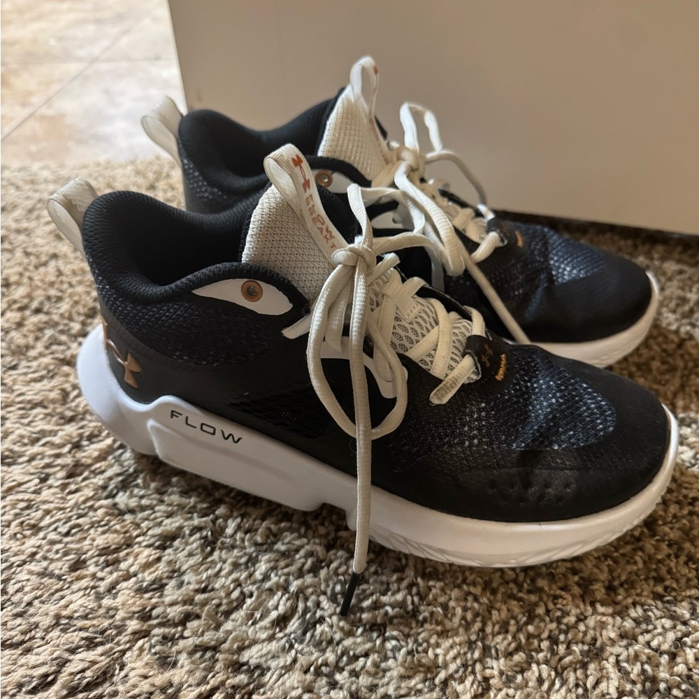 Under Armour Black and White Flow Sneakers